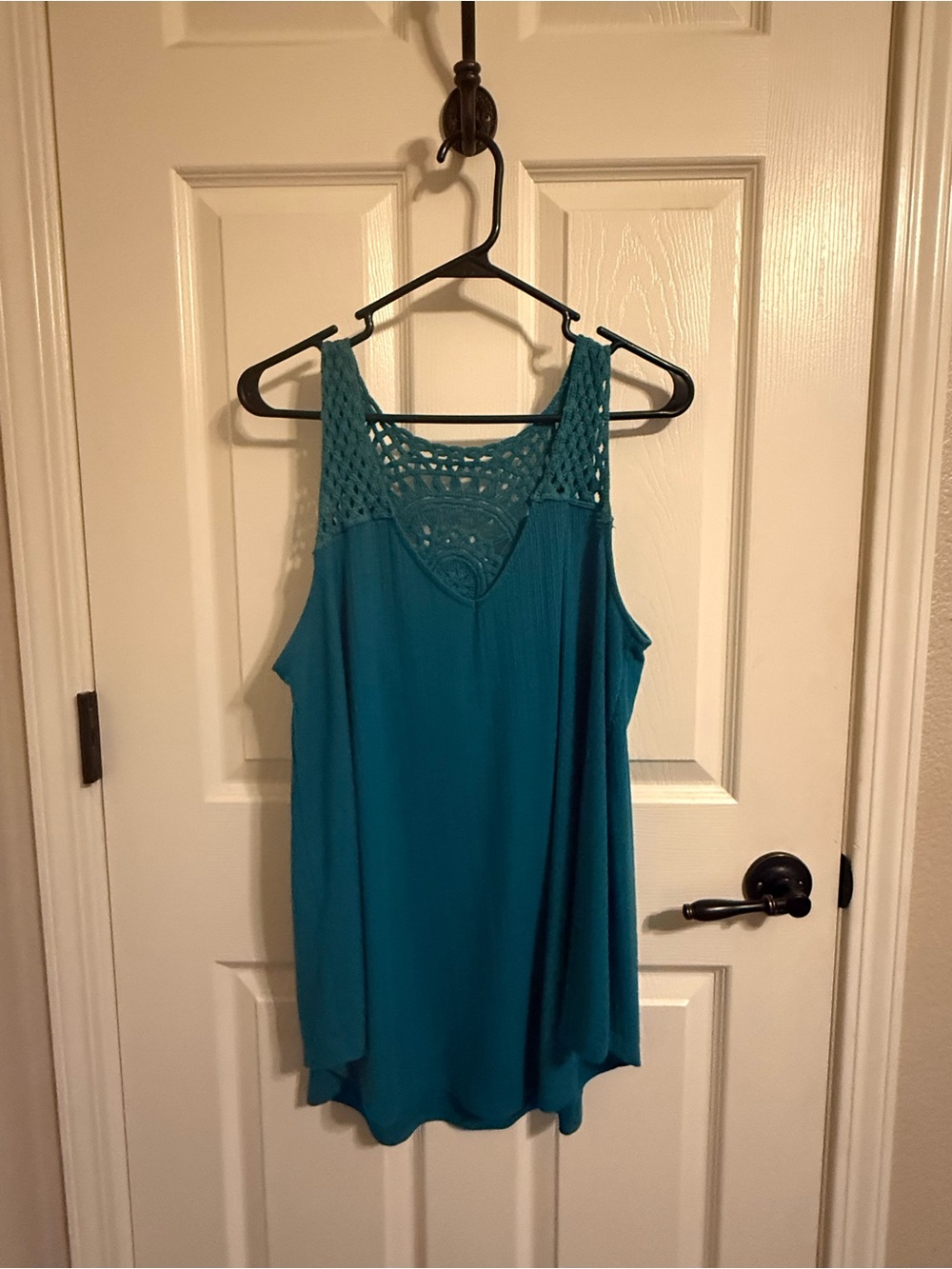 Torrid Teal Crochet Back Swing Tank Top Size 0 Large